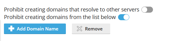 A Plesk setting that must be configured in advance. Disable “Prohibit creating domains that resolve to other servers.” 